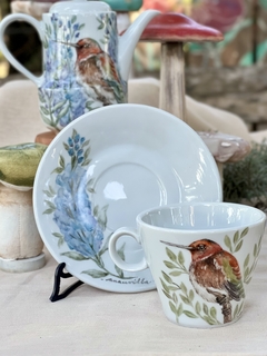 Taza y plato colibrí 280 ml - comprar online