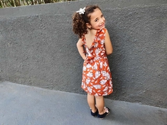 Vestido Estampado Laranja Borboletas - Princesa de Asas