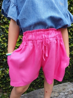 Conjunto Shorts Pink + Bata Tecido Jeans PUC - comprar online