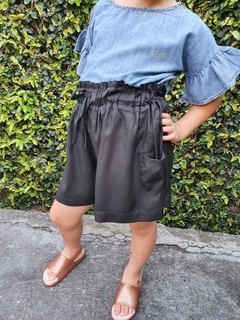 Shorts Bolsos Laterais Preto - Princesa de Asas