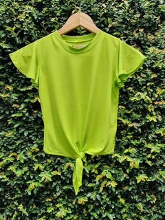 T-Shirt Detalhe em Nó Verde Limão