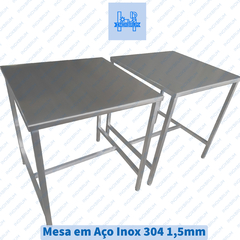 Mesa em Aço Inox 304 1,5mm 640x730x840 Base H na internet