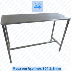 Mesa em Aço Inox 304 1,5mm 470x240x335mm (CxLxA) Base H - comprar online