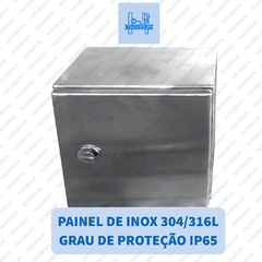 Caixa para Comando (Painel Eletrico) Aço Inox AISI 304 1,5mm Escovado med. Dimensões: (A) 600mm x (L) 400mm x (P) 250mm - comprar online