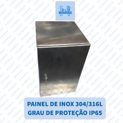 Caixa para Comando (Painel Eletrico) Aço Inox AISI 304 1,5mm Escovado med. Dimensões: (A) 600mm x (L) 400mm x (P) 250mm