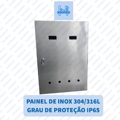 Caixa para Comando (Painel Eletrico) Aço Inox AISI 304 1,5mm Escovado med. Dimensões: (A) 600mm x (L) 400mm x (P) 250mm - comprar online