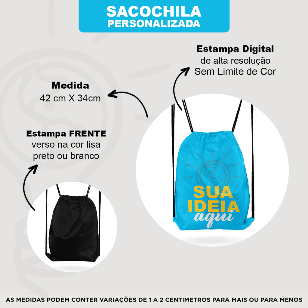 sacochila mochila saco personalizada brinde presente