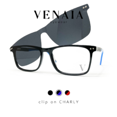 Clip on CHARLY Negro y azul