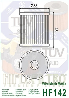 FILTRO DE ACEITE HIFLOFILTRO HF142 - comprar online