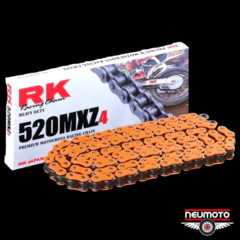 CADENA RK TRANS RACING 520 X 120 NARANJA CON CLIP