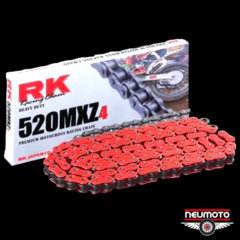 CADENA RK TRANS RACING 520 X 120 ROJA CON CLIP