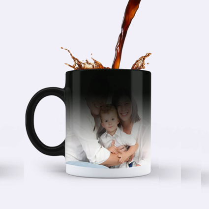 Tazas de café personalizadas (taza mágica de 11 oz): imagen ligeramente  visible cuando la taza está fría