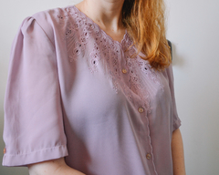 Blusa Coreana Lavanda