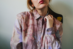 Camisa Estampada Vintage Flores Aquarela - comprar online