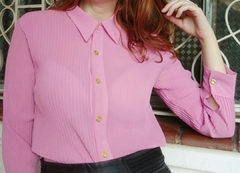 Camisa plissada rosa - comprar online