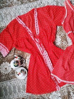 Conjunto Camisola e Penhoar Poá - comprar online