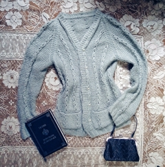 Cardigan de Tricot Cinza