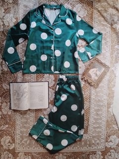 Pijama Manga Comprida Nasty Gal Verde Poá