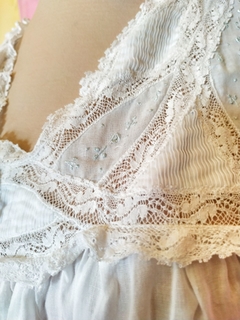 Pijama Vintage de Cambraia Bordado - Sampa Époque Semijoias