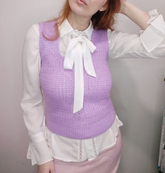 Blusa Tricô Lavanda Sem Manga na internet