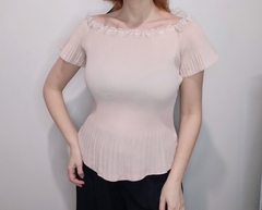 Blusa Ciganinha Plissada Rosa