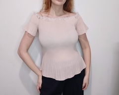 Blusa Ciganinha Plissada Rosa na internet