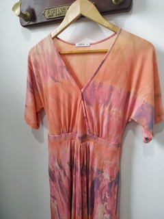 Vestido Laranja Estampado - Sampa Époque Semijoias