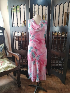 Vestido Midi Rosa Estampado