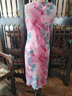 Vestido Midi Rosa Estampado - Sampa Époque Semijoias