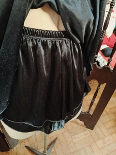 Short Doll Cetim Preto Renda na internet