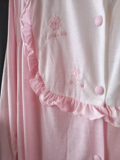 Camisola Vintage Midi Rosa Manga Comprida na internet