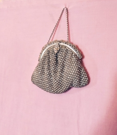 Bolsa Relíquia Vintage Prata Strass Vidro - loja online