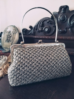 Bolsa Vintage Crochê Metálico Prata - comprar online