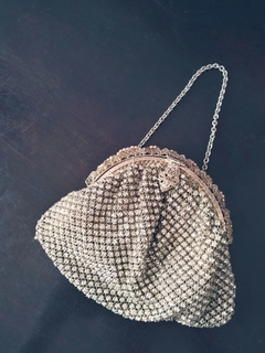 Bolsa Relíquia Vintage Prata Strass Vidro - comprar online