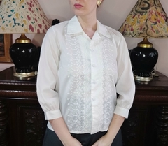 Camisa Vintage Branca com Bordado - loja online