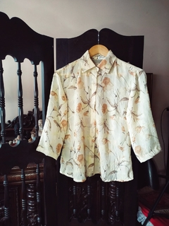 Camisa Floral Aquarela Creme