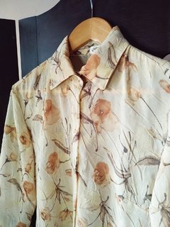 Camisa Floral Aquarela Creme - comprar online