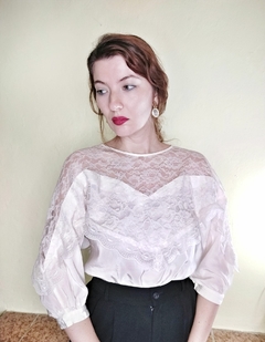 Blusa Vintage Estilo Vitoriana/Eduardiana Branca R