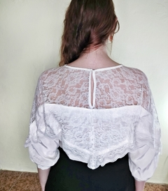 Blusa Vintage Estilo Vitoriana/Eduardiana Branca R - Sampa Époque Semijoias