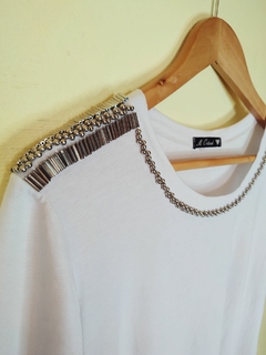 Blusa Branca Canutilho Prateado - comprar online