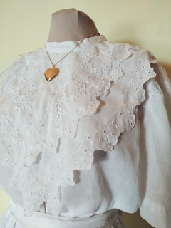 Blusa Vintage Cambraia Branca - comprar online