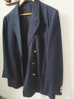 Blazer Alfaiataria Vintage Azul Marinho Botão Dourado