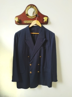 Blazer Alfaiataria Vintage Azul Marinho Botão Dourado - Sampa Époque Semijoias