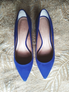 Scarpin Feito à Mão Antique Azul Royal - comprar online