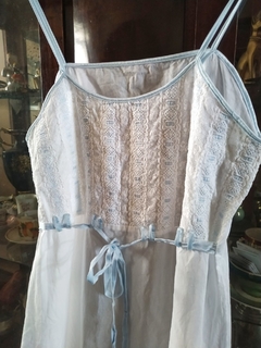 Camisola Vintage Alcinha Renda Azul - comprar online