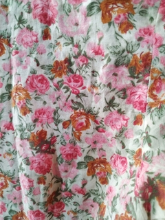 Camisa Manga Longa Floral Rosa Algodão - comprar online