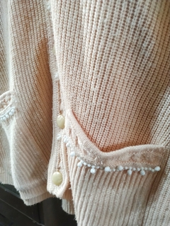 Cardigan Alongado Pêssego Com Bolso na internet