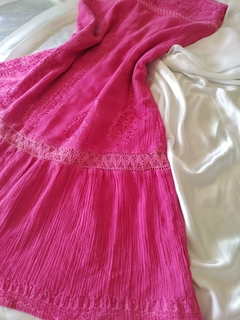 Vestido Indiano Rosa Midi Alça - comprar online