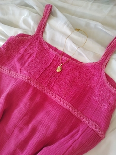 Vestido Indiano Rosa Midi Alça na internet