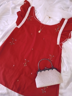 Baby Doll Vintage Bordado Vermelho na internet